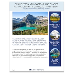 Grand Teton, Yellowstone, und Gletscher National Parks 10 Tage Reiseroute // Digitaler Download Bild 1