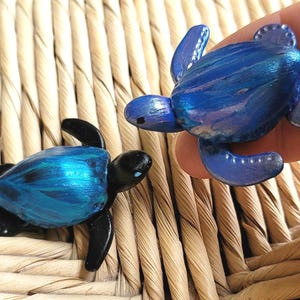 Colorful Sea Turtle handmade figurines, come as a pair