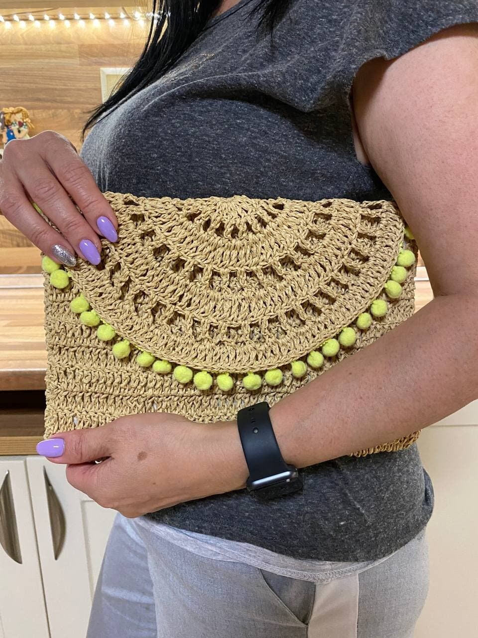 Handmade Raffia Clutch Bag Handbag Etsy