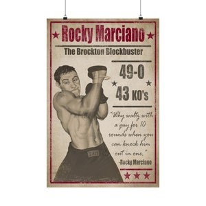 Vintage style Rocky Marciano promo poster