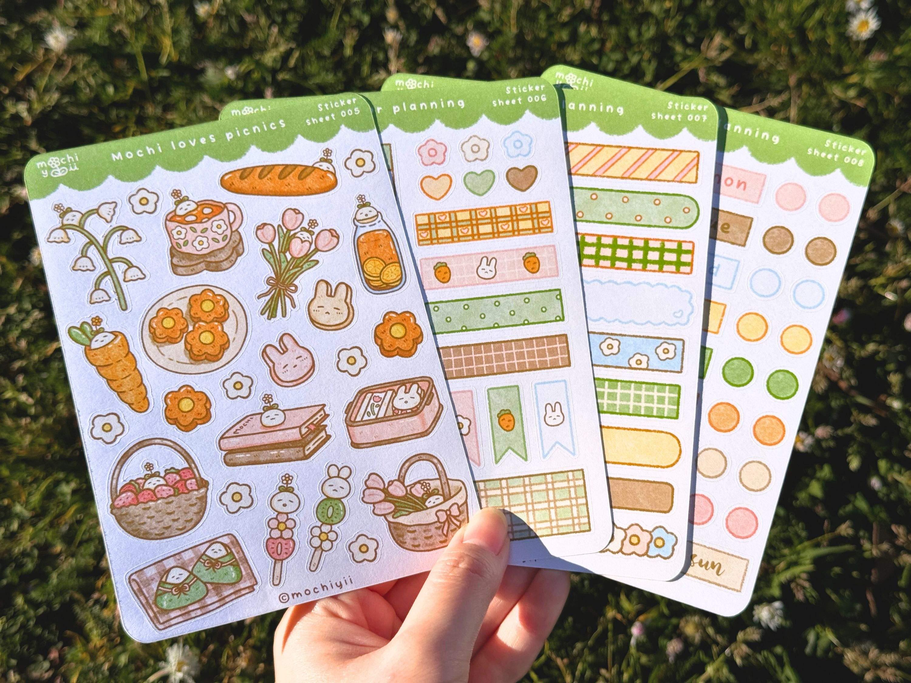 Kawaii Food Sticker Sheets - Pastel Cutecore Planner Decoration ...