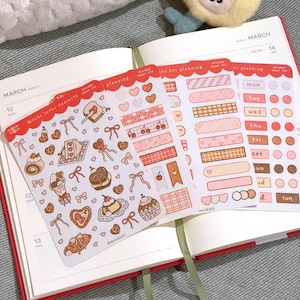 Lovecore Sticker Sheets, Kawaii Journal Stickers, Cute Planner Stickers, Cutecore sticker pack, Aesthetic stationery, Scrapbooking, Gift
