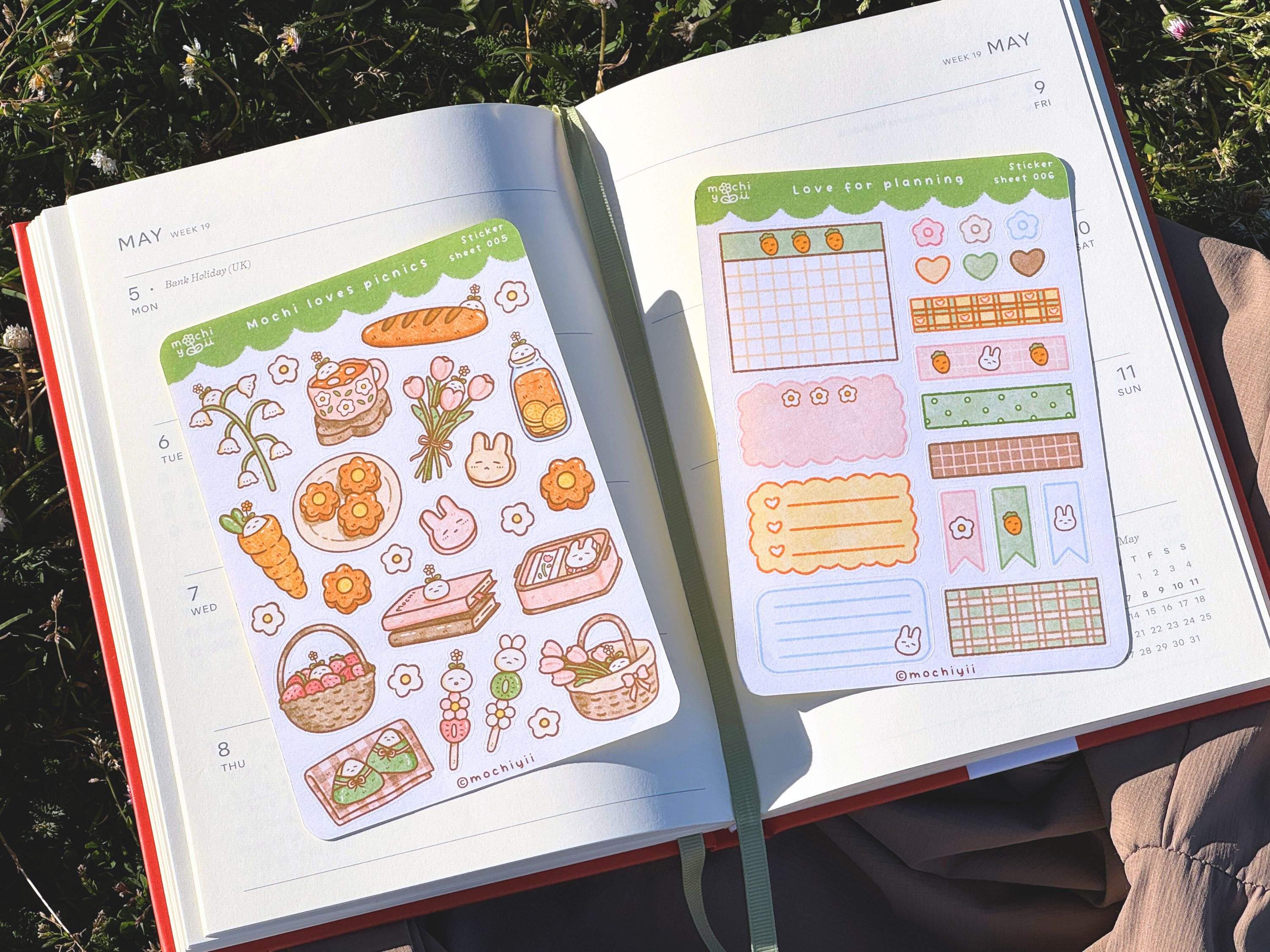 Kawaii Food Sticker Sheets - Pastel Cutecore Planner Decoration ...