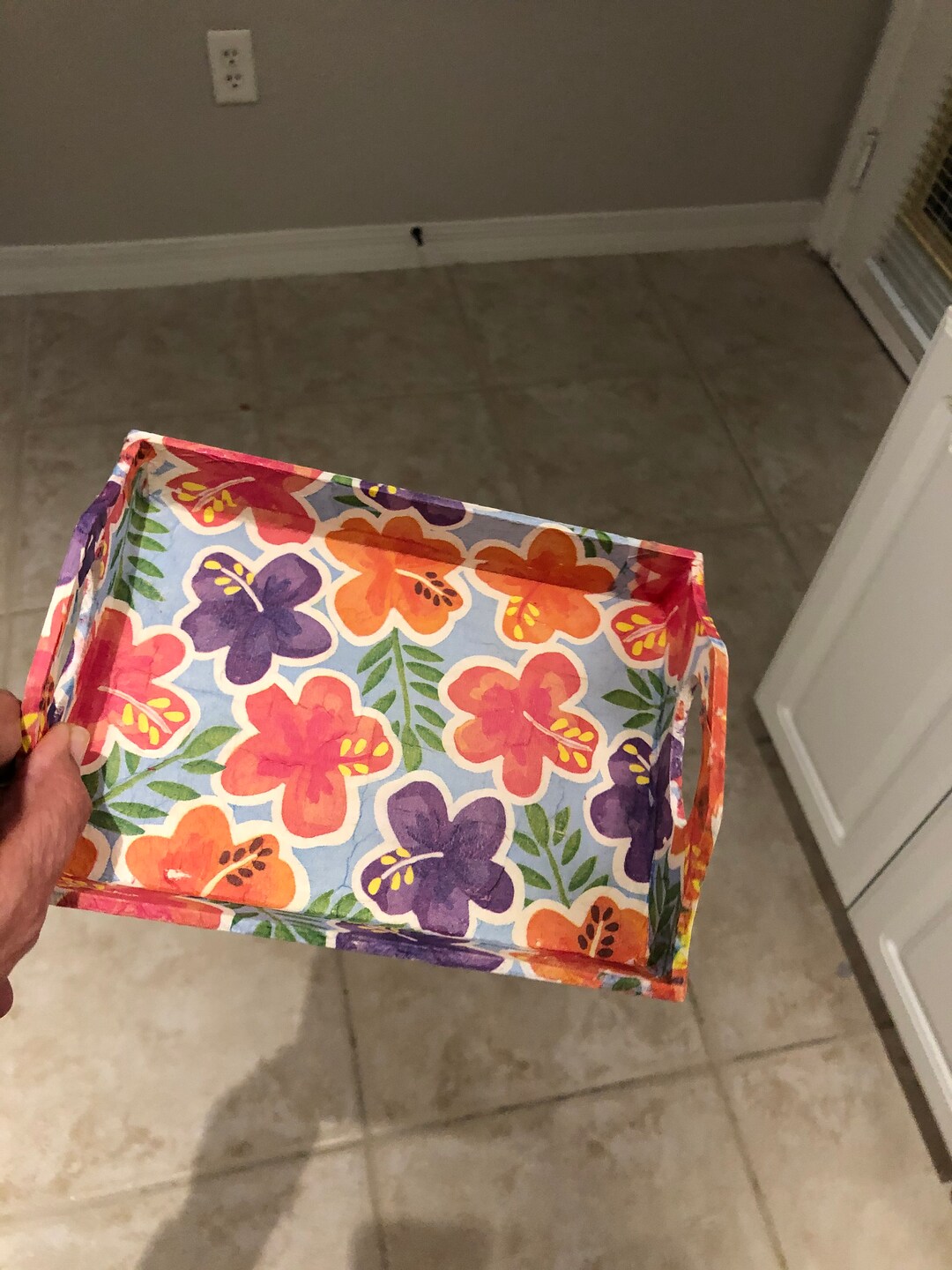 Decoupaged Tray for Trinkets Napkins Keys Etc. Etsy