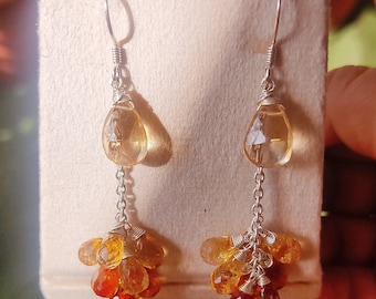 Citrine cascade summer earrings for women /a unique gift for mom