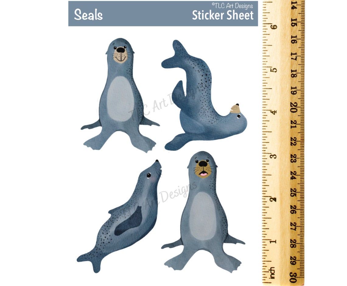 Seal Stickers Stickers for Kids Birthday stickers Ocean Etsy