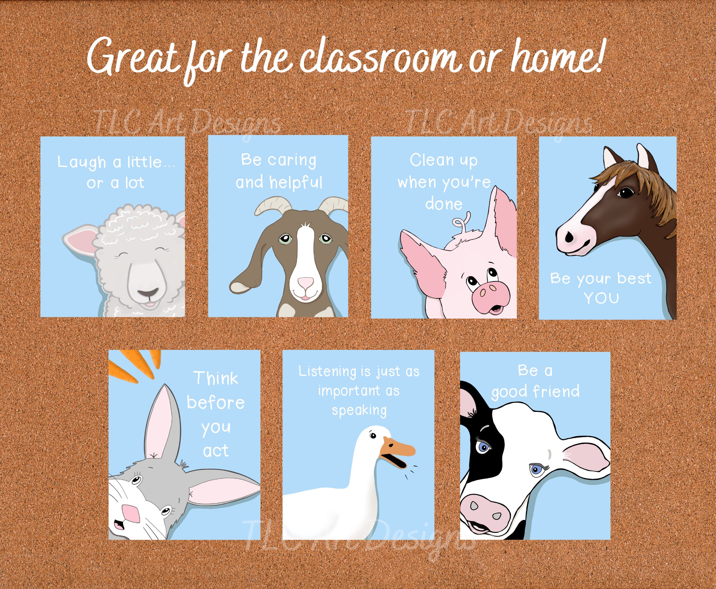 Farm Animal Art Prints Personalized Kid's Farm Decor | Etsy