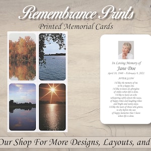 Printed Assorted Water Scenery Memorial Photo Cards image 1