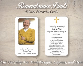 Printed Photo Memorial Prayer Cards