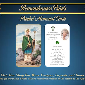 Irish Blessing- St. Patrick Photo Memorial Card