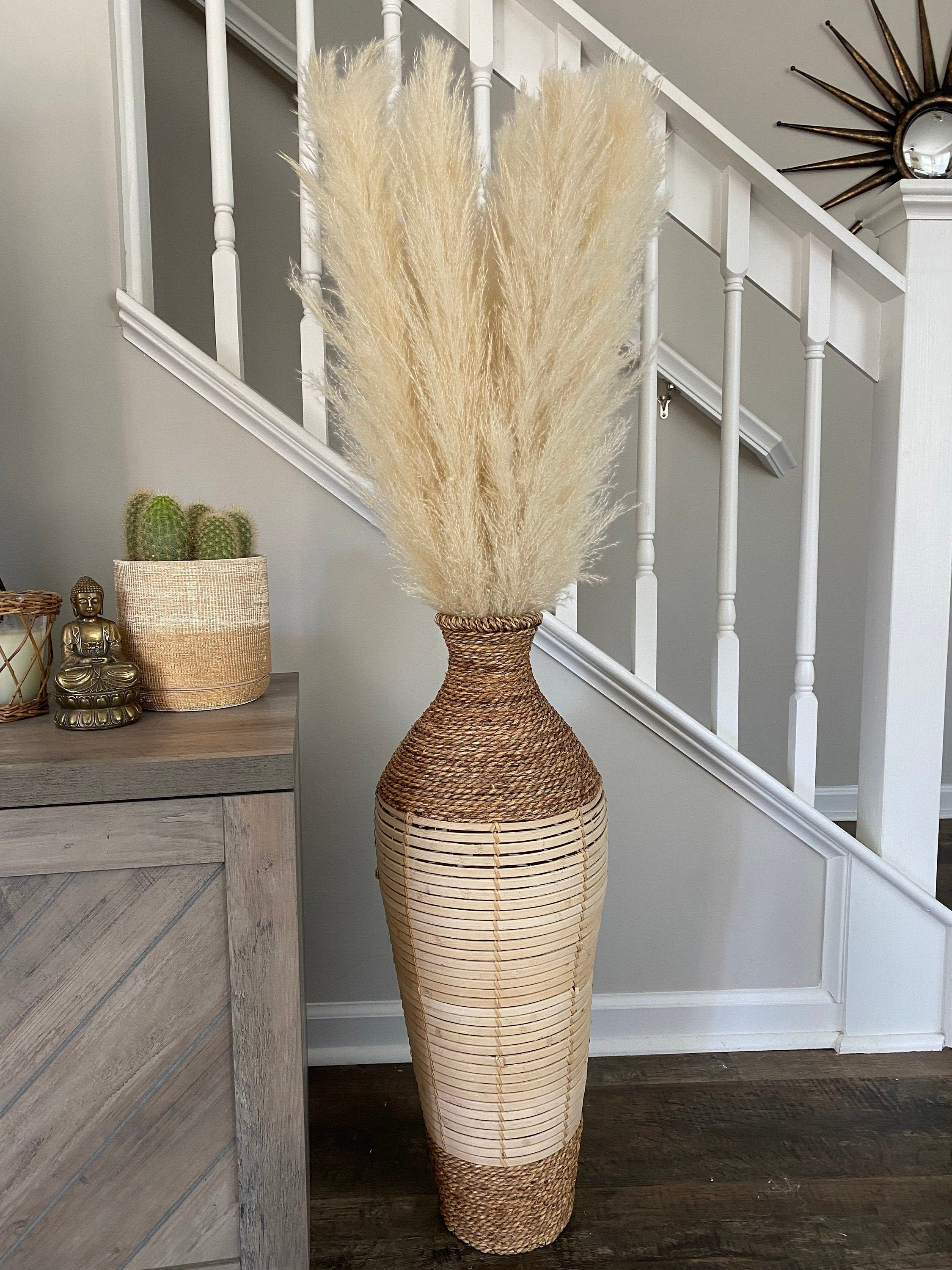 20 Stems Boho Style 24 INCHES LONG Natural Dried Pampas Grass FREE Shipping