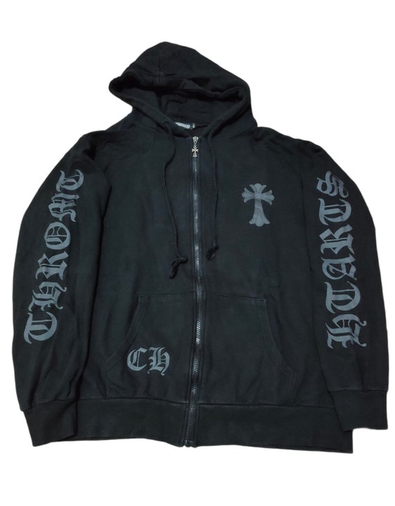 Chrome Hearts Zip Up Cross Logo Hoodie Jacket Etsy