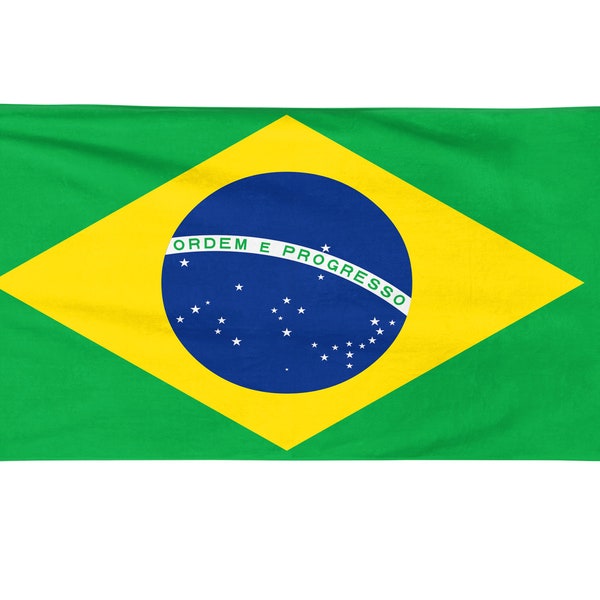 Serviette de plage drapeau brésilien, serviette de bain cadeau, voyage, piscine de gym, souvenir de vacances, cadeaux mariés, torchon, serviette de plage enfant