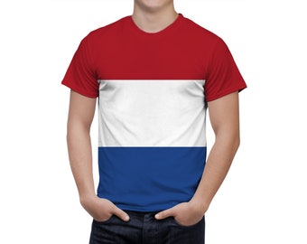 Nederland Vlag Shirt, Wapen van Nederland, Nederland T-shirt, Patriotic Nederland Heritage Shirt, Heren Sport Volledige print