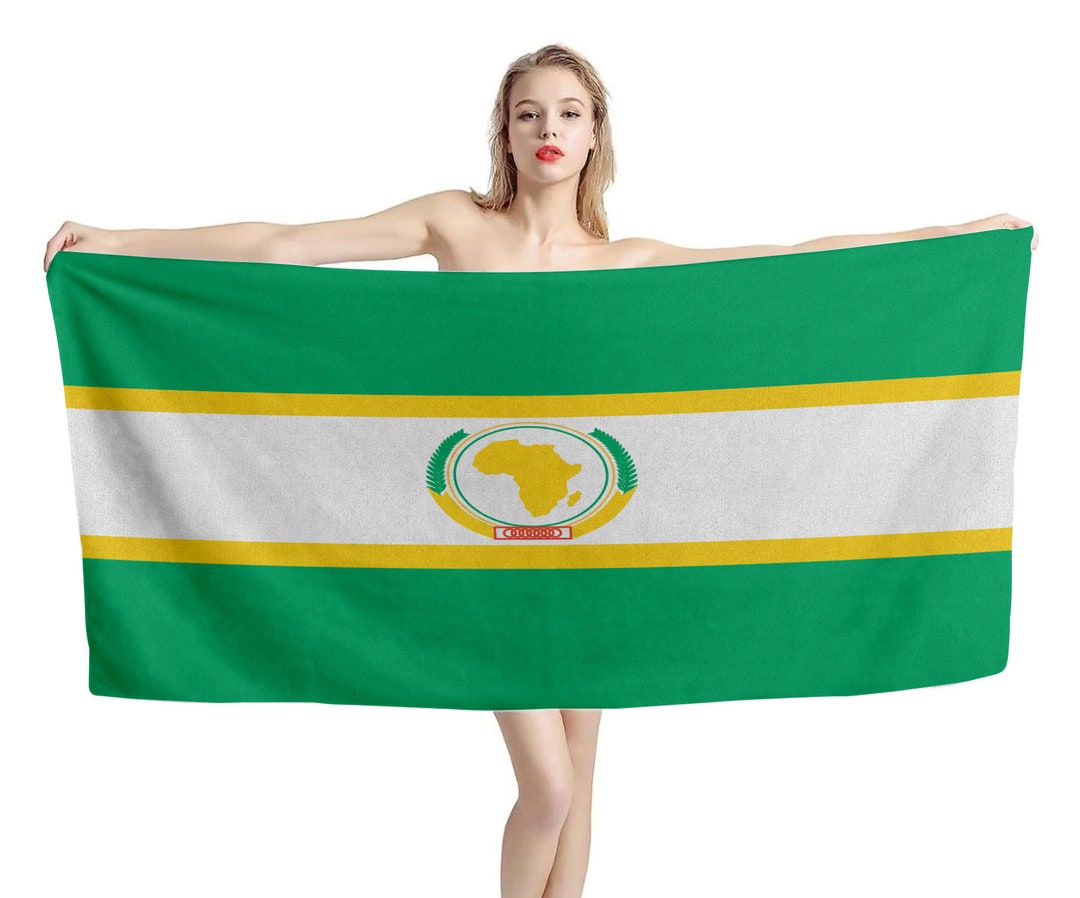 African Unity Flag Beach Towel, Gift Bath Towel, Travel, Gym Pool