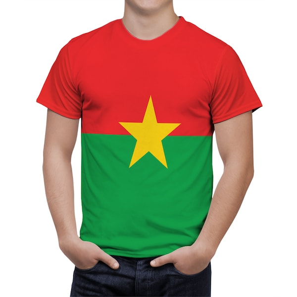 Burkina Faso Flagge Shirt, Wappen von Burkina Faso, Burkina Faso T-Shirt, Patriotisches Burkina Faso Heritage Shirt, Männer Sport Full Print