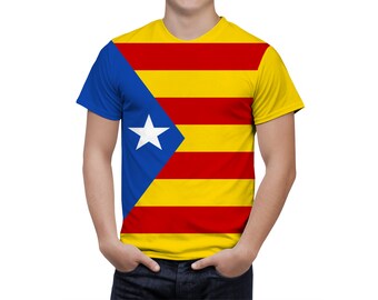 Catalonia Estelada Flag T-Shirt, Estelada Country Region T Shirt, Estelada T-Shirt, Catalunya shirt, Catalunya Gift, Regional Flags