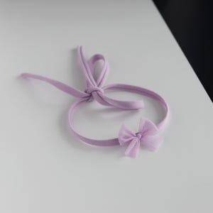 Purple tulle newborn tieback Violet Simple bow newborn Prop for photography Photo prop Classic bow Delicate newborn headband  Newborn props