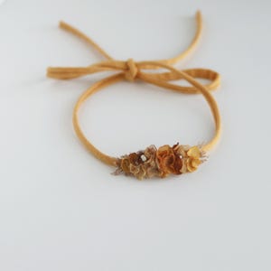 Mustard newborn headband Orange newborn props Autumn baby headband Delicate flower tieback Props for photography Photography outfit