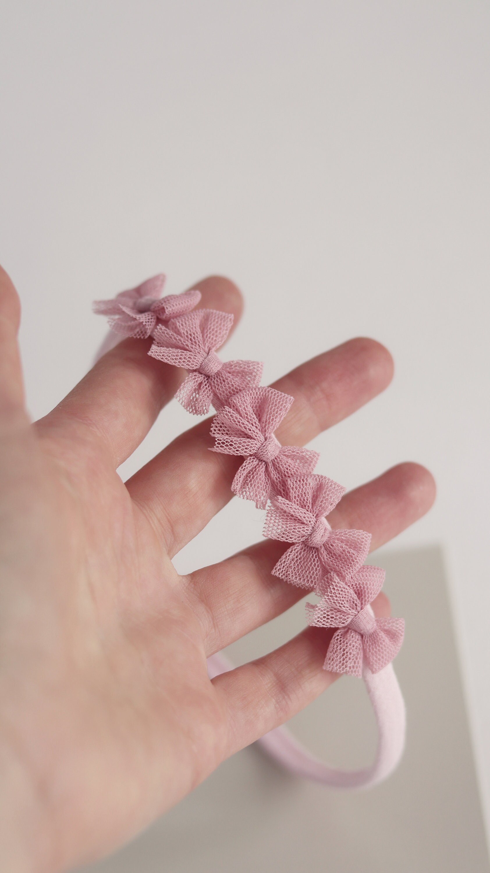 Vicky Velvet Tied Bows Dusty Pink Headband
