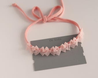 Peach newborn props Peach newborn tulle tieback Sitter bow halo Newborn photo props Toddler headband Tulle baby headband Newborn outfit