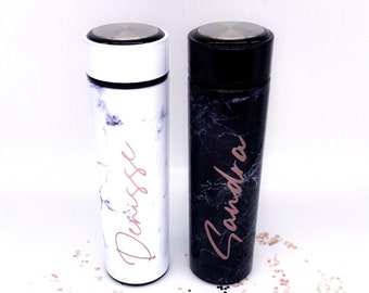 Custom Personalized Water Bottle,Marble Tumbler, Hot or Cold Water Bottle