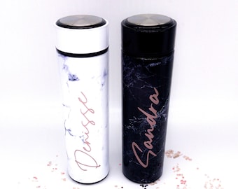 Botella de agua personalizada personalizada, vaso de mármol, botella de agua fría o caliente