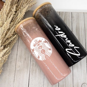 Black and Rose Gold Luxe Personalised Starbucks Cup