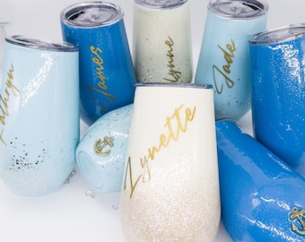 Vaso de vino personalizado personalizado con estrella y tapa