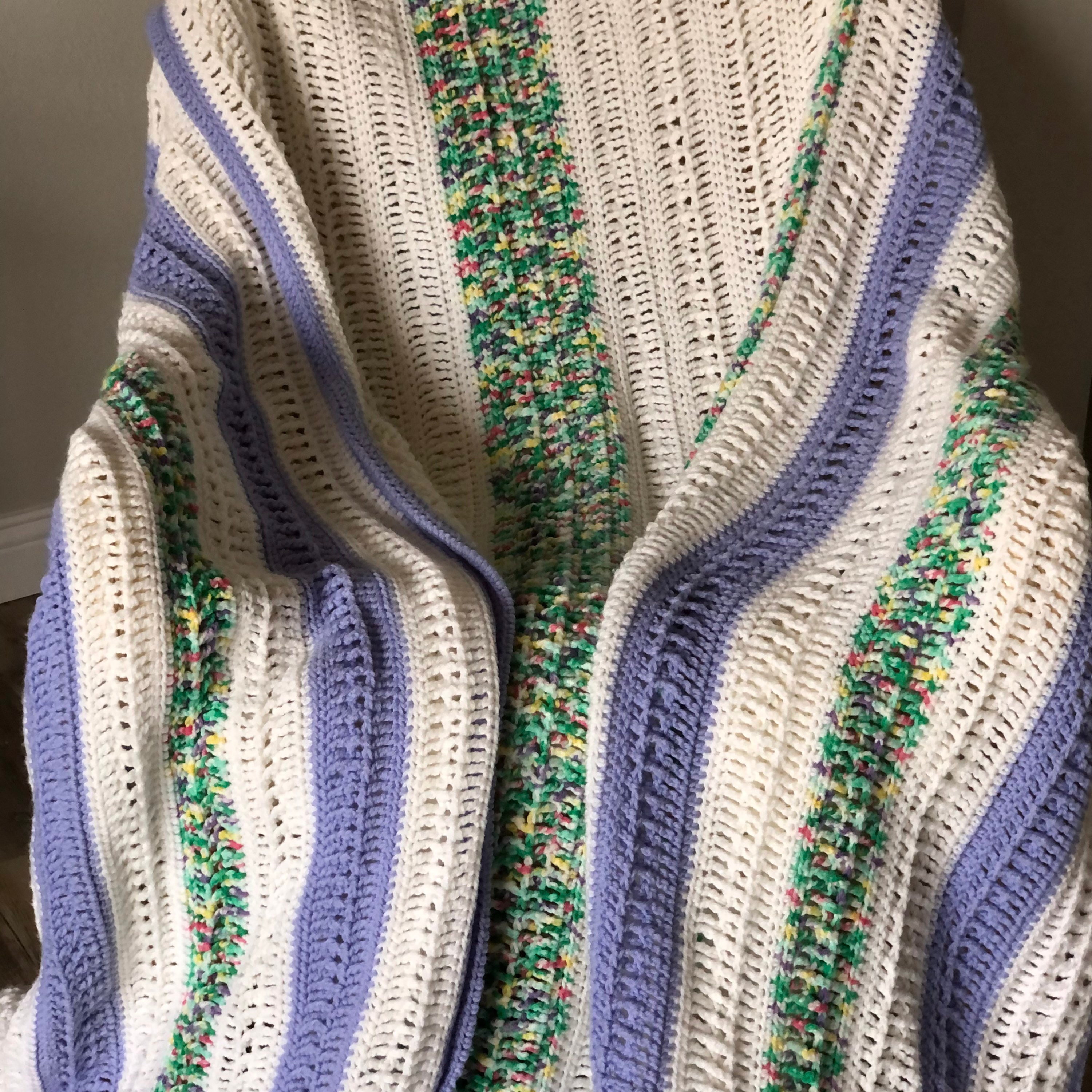 Large Handmade Afghan Afghan for Two Unique Color Pattern of Etsy