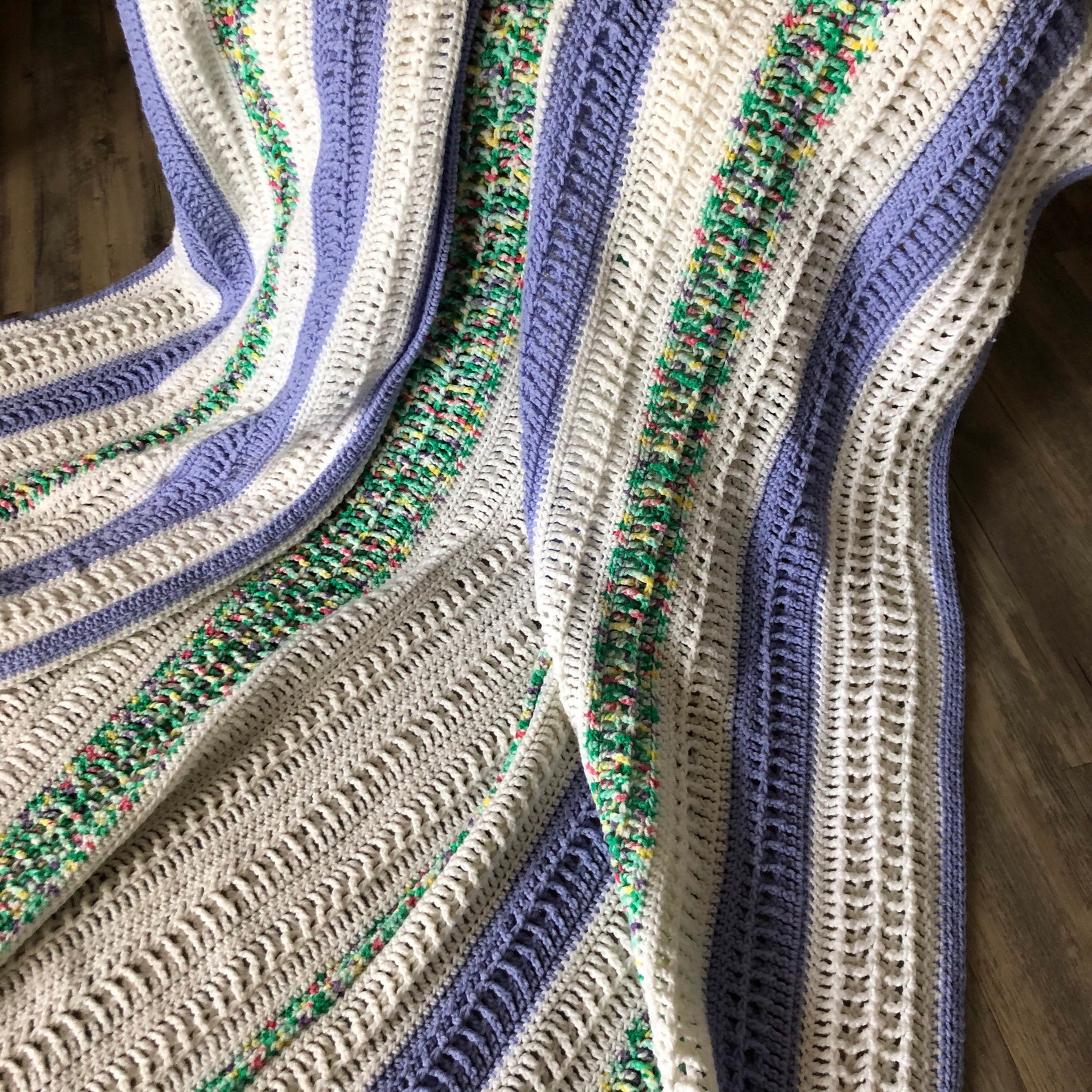 Large Handmade Afghan Afghan for Two Unique Color Pattern of Etsy