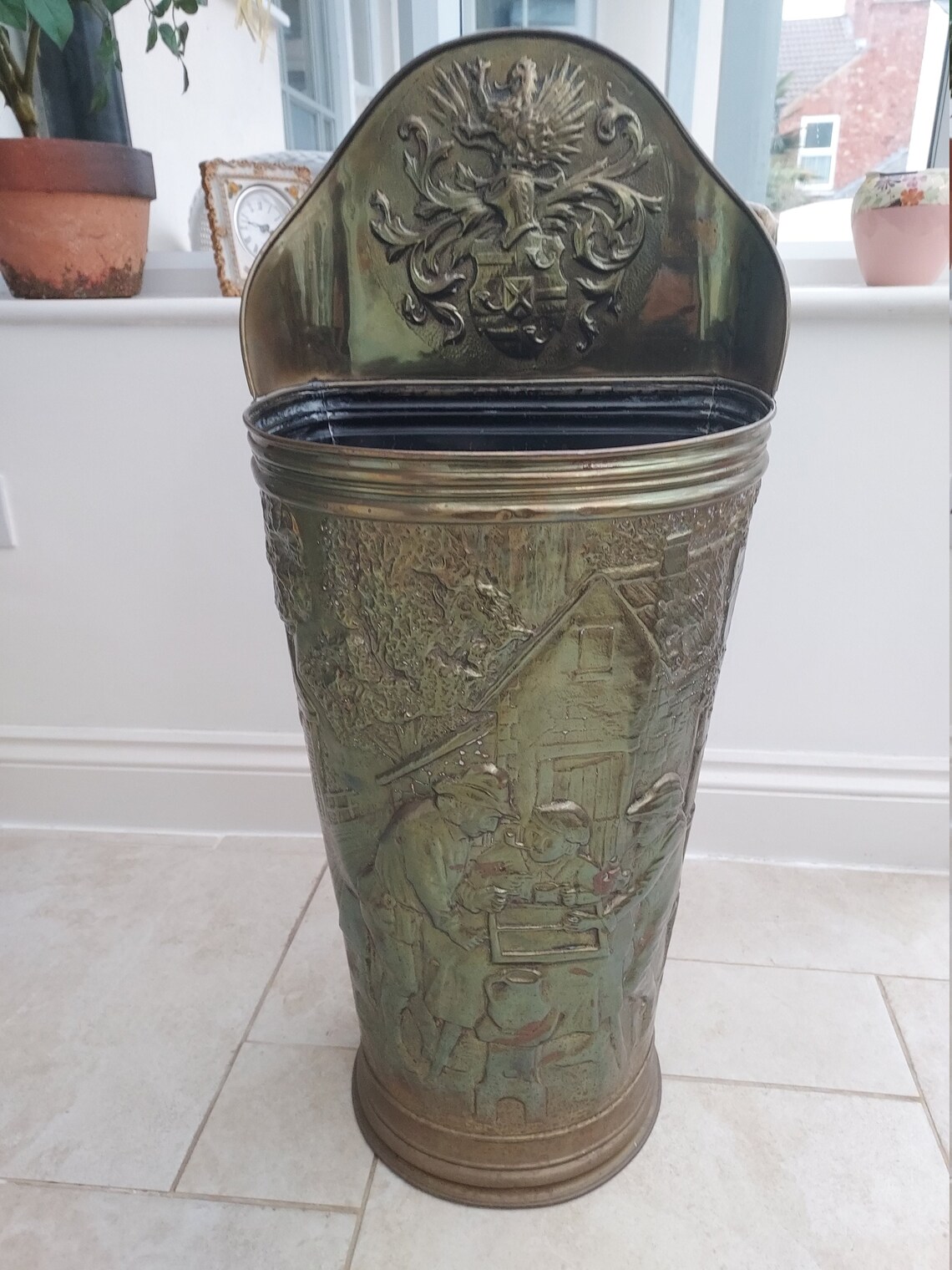 Antique copper umbrella stand with beautiful patina. Etsy