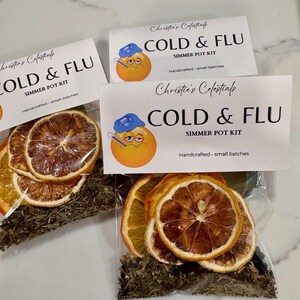Cold & Flu Minty Citrus Simmer Pot Kit • Natural Home Aroma • Handcrafted Stovetop Potpourri image 6