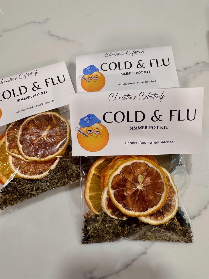 Cold & Flu Minty Citrus Simmer Pot Kit • Natural Home Aroma • Handcrafted Stovetop Potpourri image 6