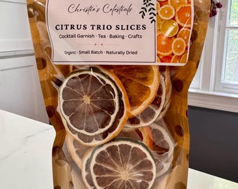 Organic Dried Citrus Slices: Oranges, Lemons, Limes | Cocktail Garnish, Tea, Baking, Crafts