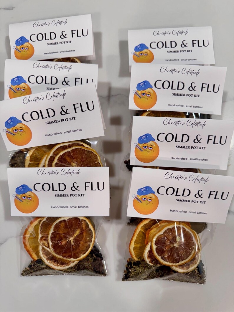 Cold & Flu Minty Citrus Simmer Pot Kit • Natural Home Aroma • Handcrafted Stovetop Potpourri image 5