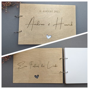 Fotoalbum Hochzeit / Fotobuch Hochzeit / Gästebuch Hochzeit / Fotobuch Personalisiert / Hochzeitsgeschenk / Gästebuch aus Holz Bild 7