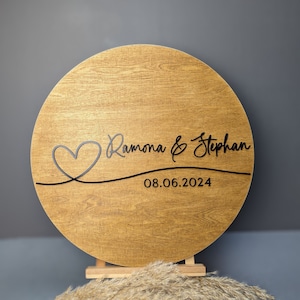 Wedding guest book / Wedding gift idea / Wooden guest book / Guest book wooden disc / Lettering decorated with wood or acrylic