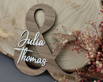 Name plate / personalize wooden sign / wedding name plates / wooden sign with lettering / lettering decorated made of acrylic