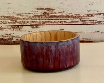 Staved Bowl with Blue/Purple Stain