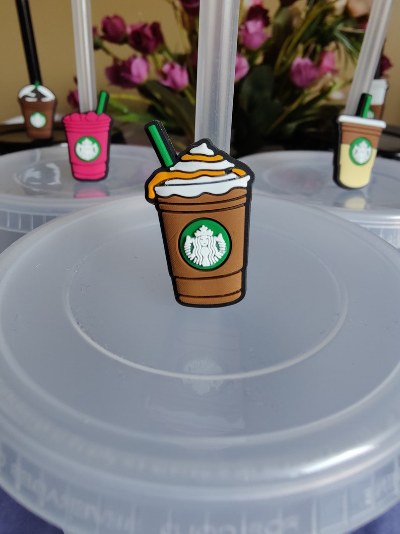 Bundle Starbucks Straw Toppers Straw Covers Tumbler Etsy