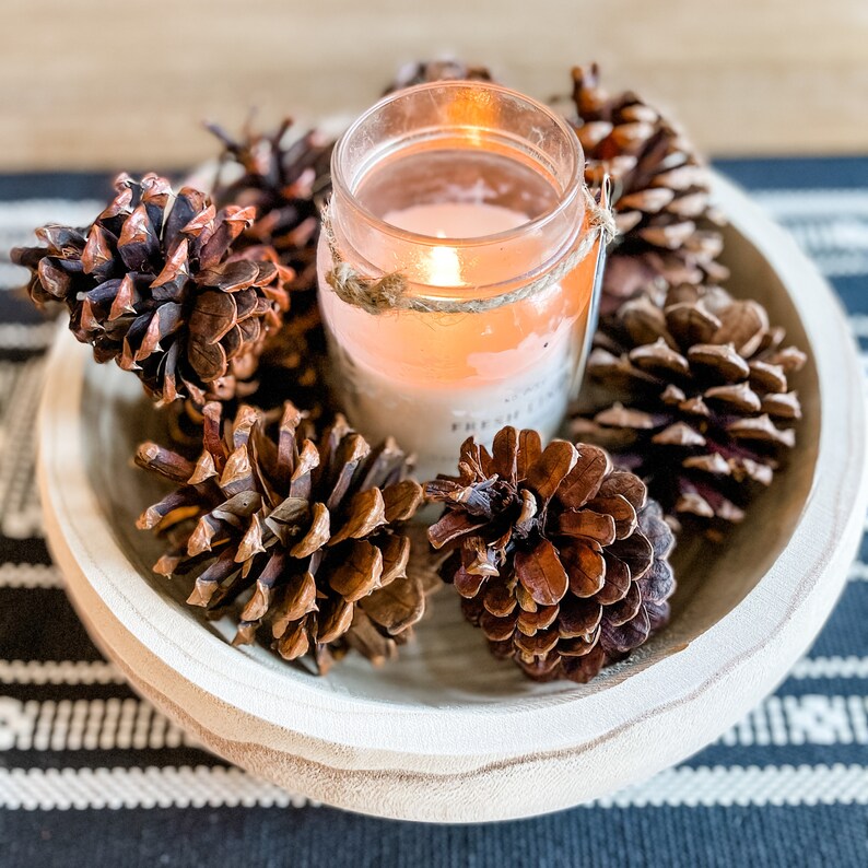 Wood Bowl Coffee Table Centerpiece Candle Tray Etsy
