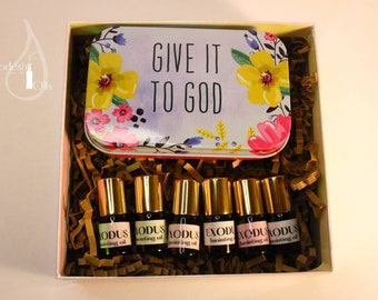Exodus Gift Set of 6 mini 2 ml roller bottles prayer box / Anointing Oil Gift Set/ Exodus anointing Oil / aceite de ungir Exodo