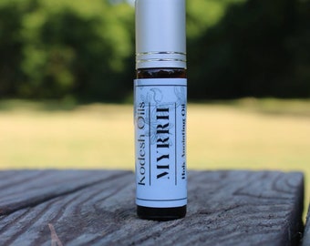 Myrrh anointing oil 10 ml roller bottle made with 100% natural essential oils and ingredients aceite de ungir