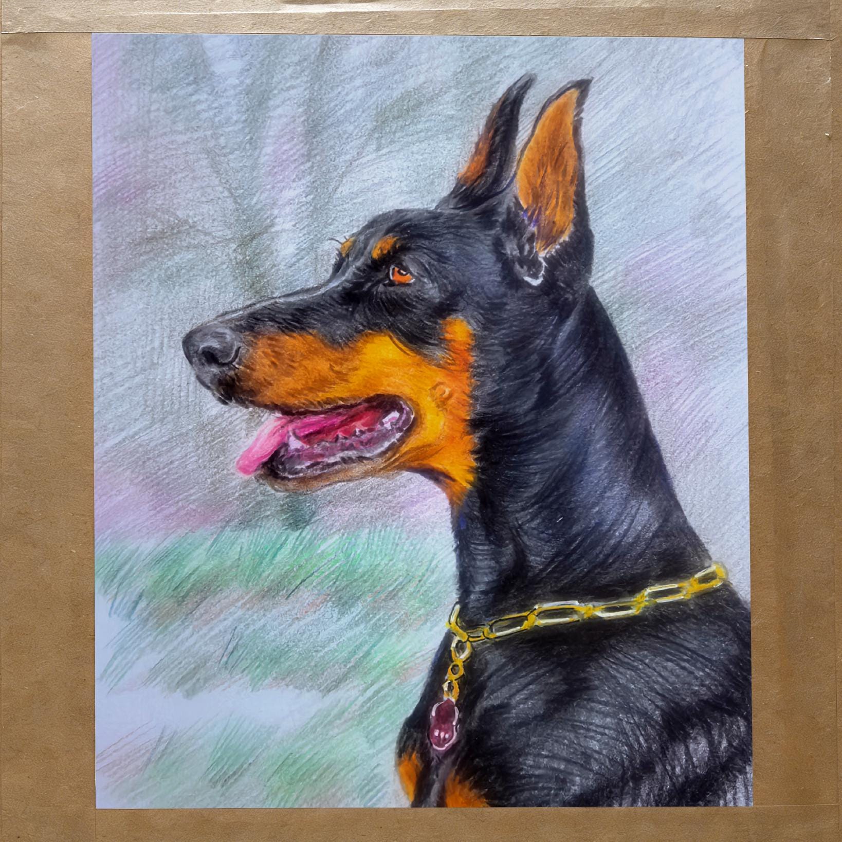 Custom Pencil Pet Portrait - Hand Drawn Colored Pencil Animal Portrait ...