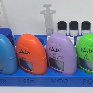 4X Hanna Checker 3D Printed Combo Organizer - Alkalinity, Calcium, Phosphate, Nitrate HR