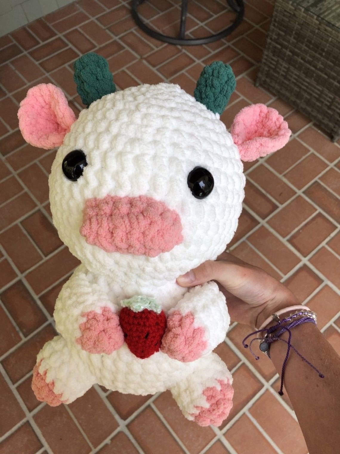 Crochet Strawberry Cow Plushie | Etsy