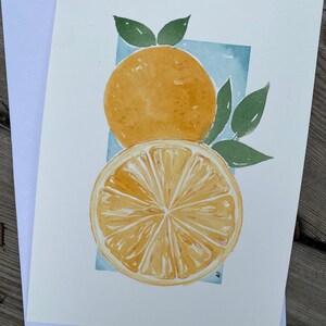 Watercolor Orange Blank Greeting Card Duo (2)