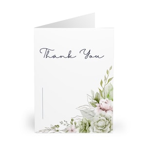 Cartes de remerciement, Cartes de voeux blanches à motif floral, Ensemble de cartes de correspondance, Cartes de remerciement pour mariage, Cartes de sympathie, Paquet de cartes d'anniversaire