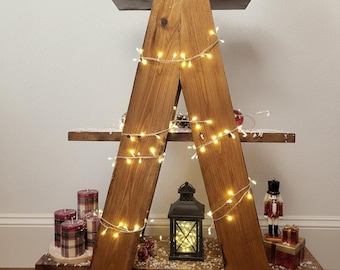 Three tier shelf- Farmhouse Tiered Ladder- Display stand